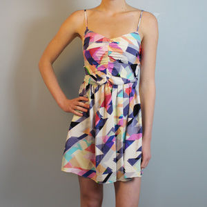 Parker bright colorful geometric mini dress
